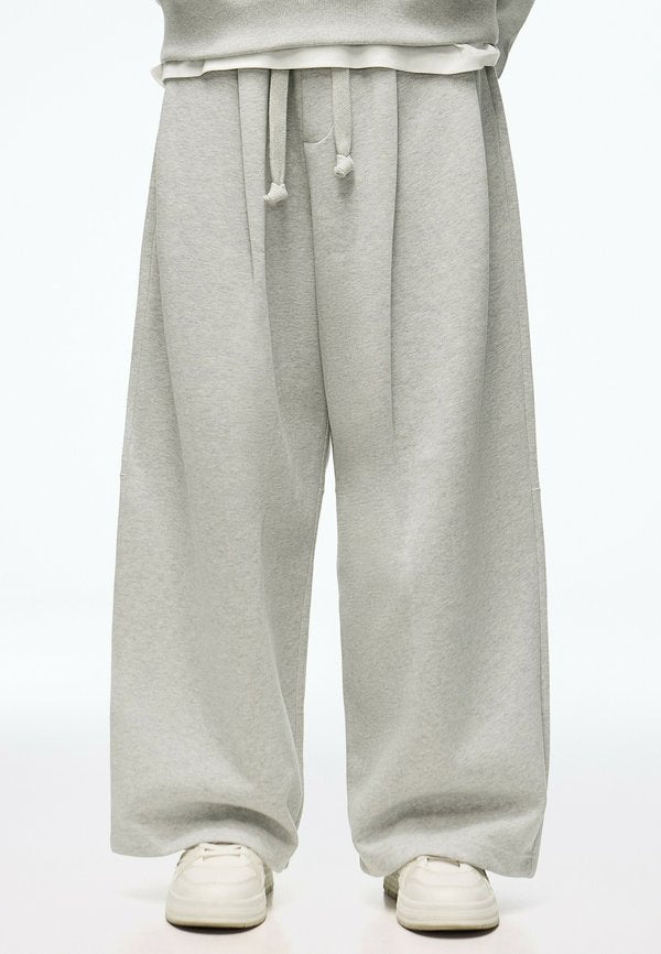 Bershka BONDED WIDE LEG - TRACKSUIT BOTTOMS - Tracksuit bottoms - dark grey