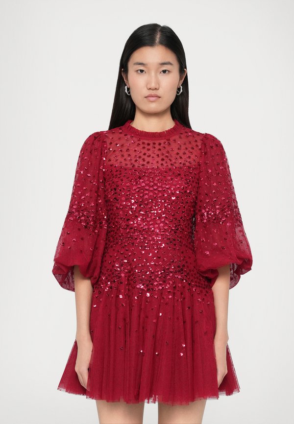 Needle & Thread SCALLOP ROUND NECK MICRO MINI DRESS