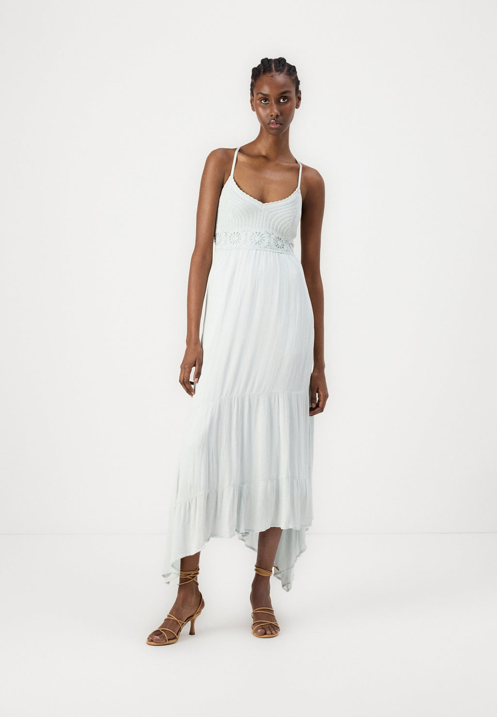 Hollister Co. Crochet-Style Mix V-Neck Maxi Dress