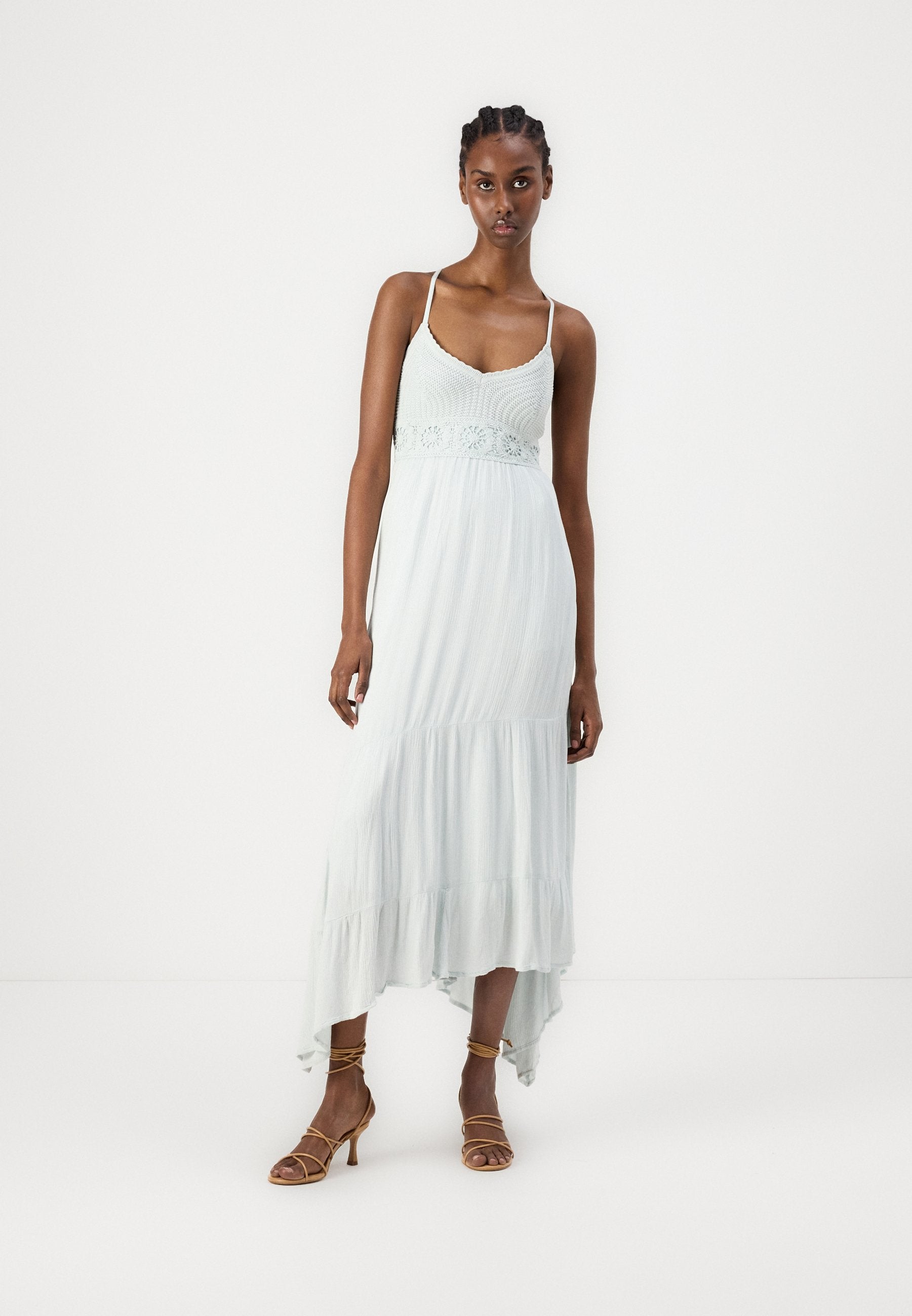 Hollister Co. Crochet-Style Mix V-Neck Maxi Dress