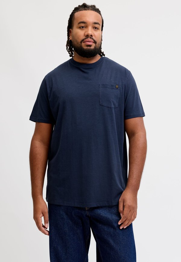 Jack & Jones T-SHIRT PLUS SIZE BADGE T-SHIRT - Basic T-shirt - navy blazer