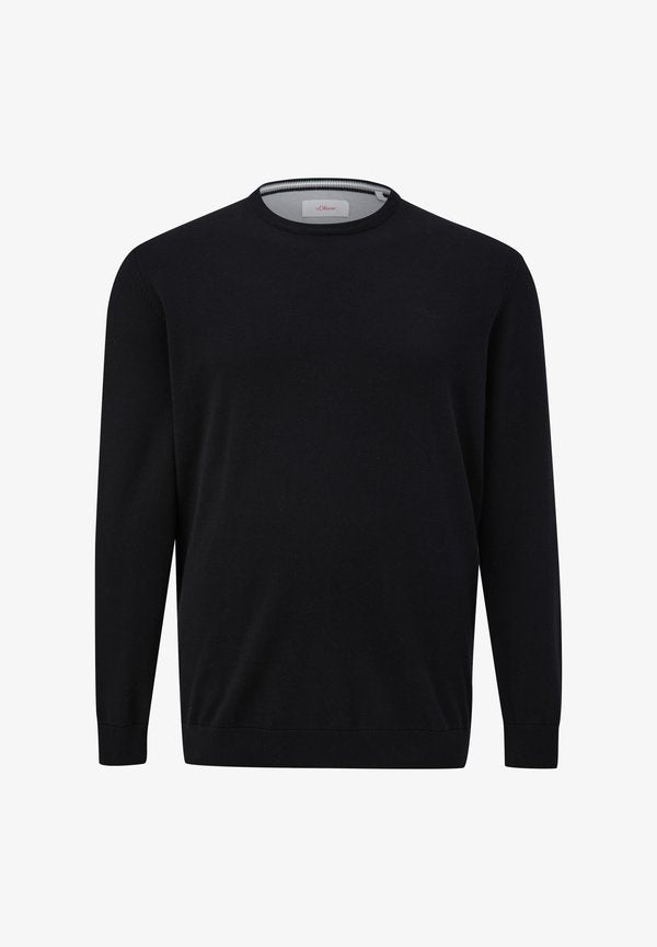 s.Oliver STRICKPULLOVER MIT LOGO-STICKEREI - Jumper - schwarz