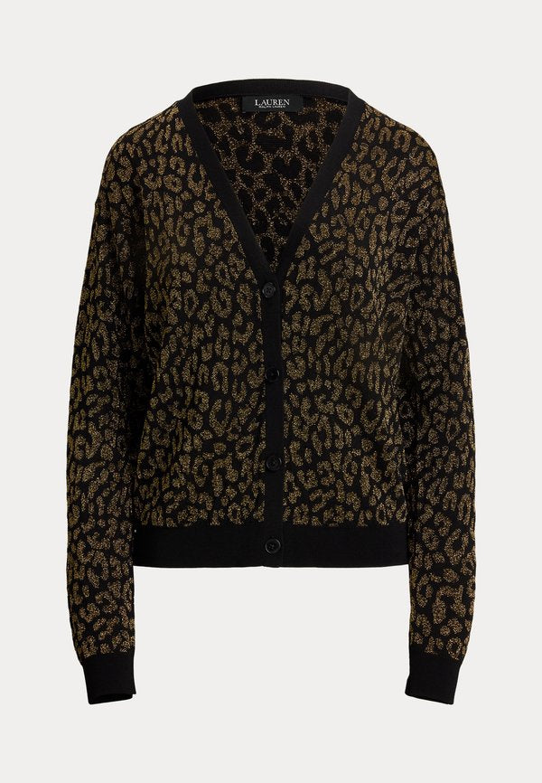 Lauren Ralph Lauren METALLIC OCELOT DOUBLE KNIT CARDIGAN