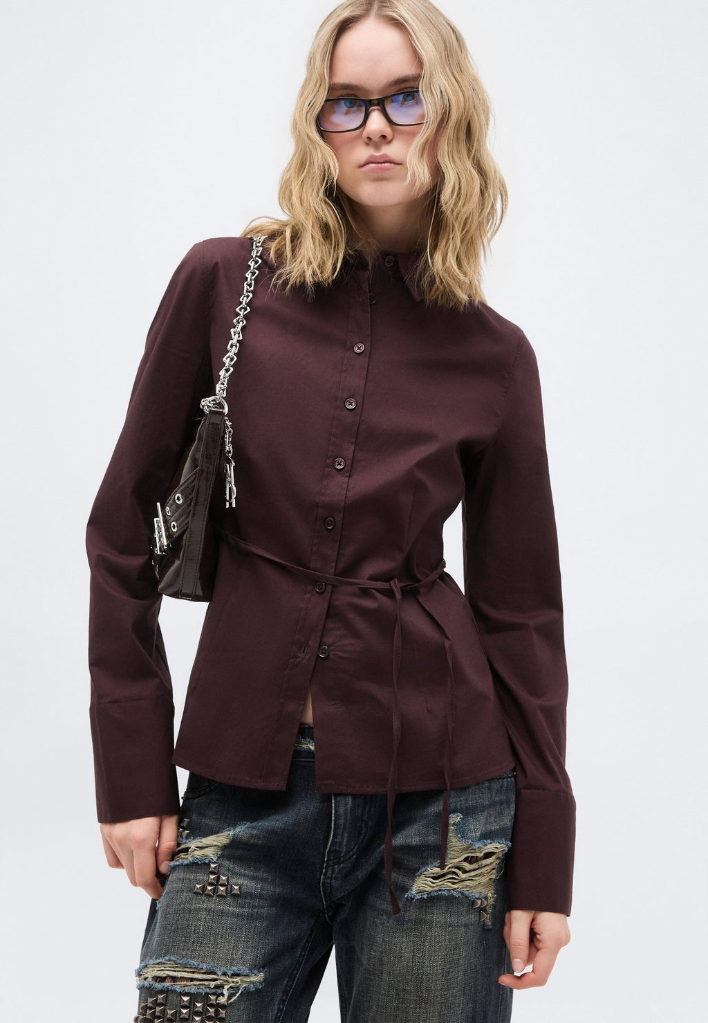 Gina Tricot SHAPED TIE BLOUSE