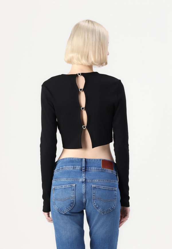 ONLY ONLRENE LIFE OPEN BACK HEART - Long sleeved top - black