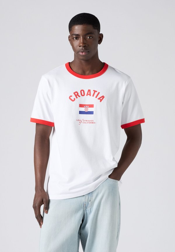 Levi's® FOOTBALL RINGER - Print T-shirt - white