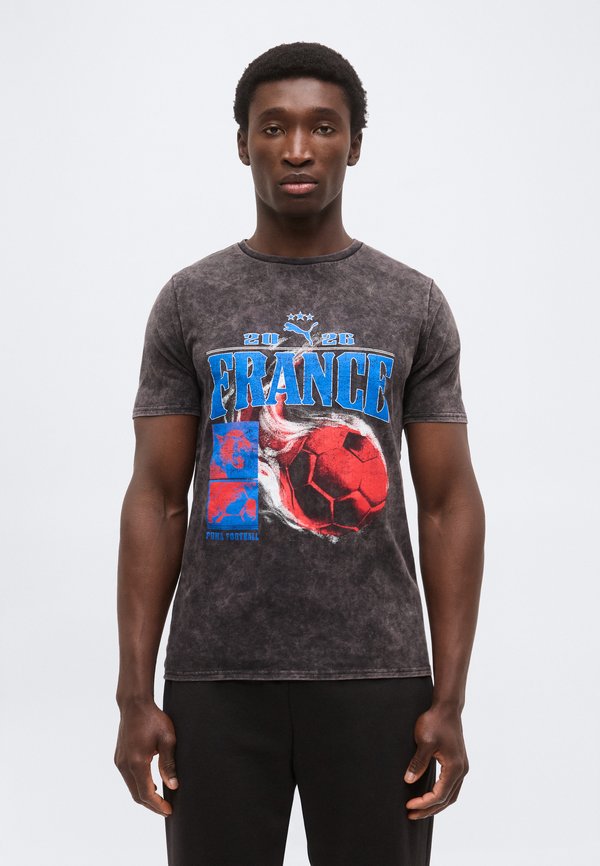 Puma FANPACK 90S TEE GERMANY - Print T-shirt - black/white
