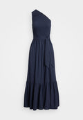 Lauren Ralph Lauren Belted Slub Jersey One Shoulder Dress