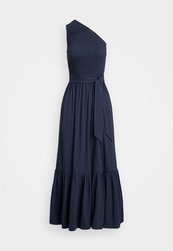 Lauren Ralph Lauren Belted Slub Jersey One Shoulder Dress