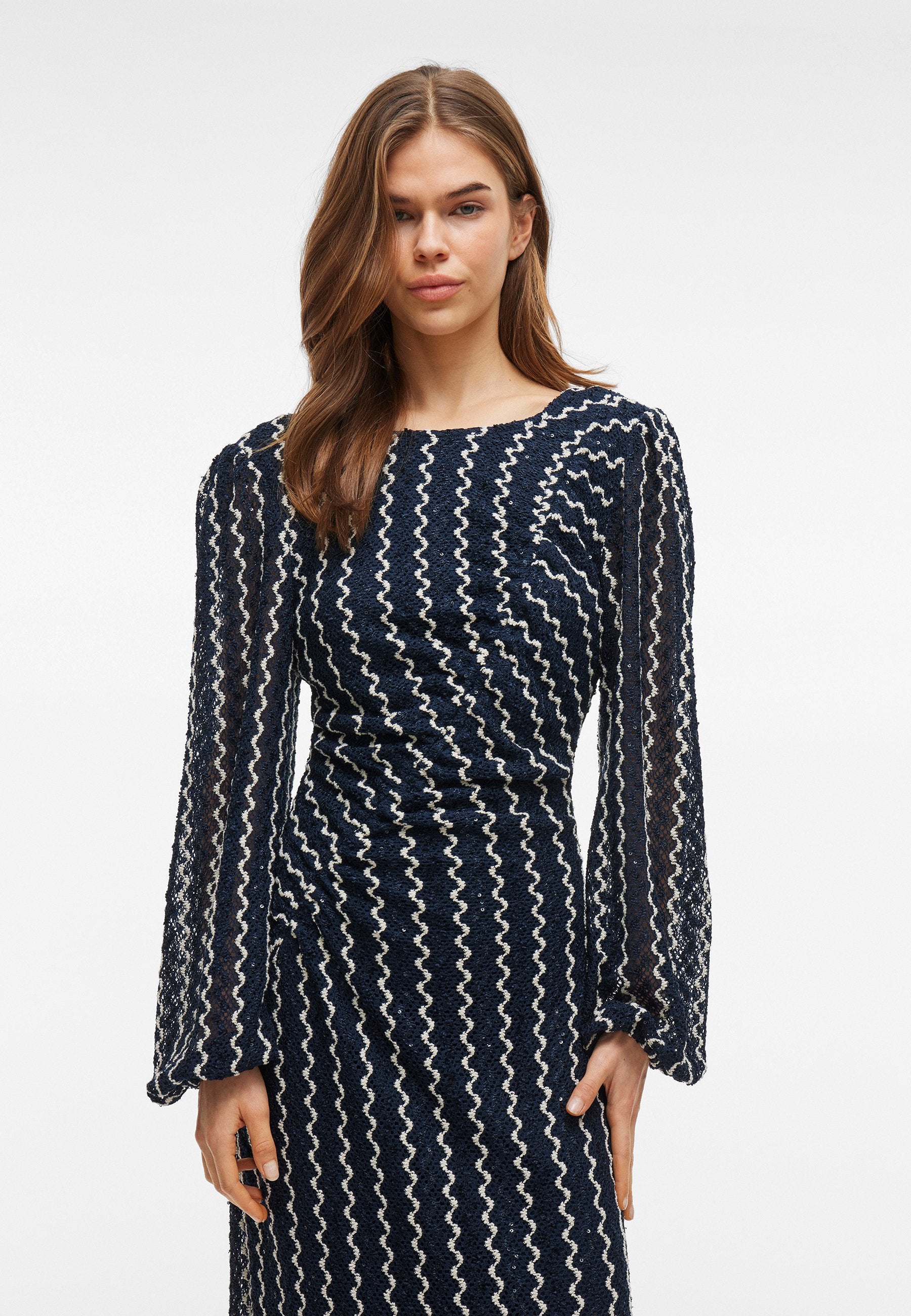 VILA VIELLEN O NECK MIDI DRESS
