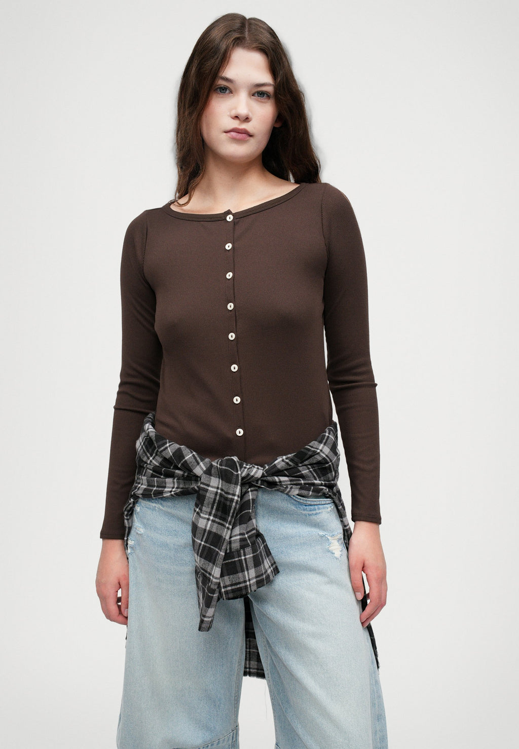 Abercrombie & Fitch NECK BUTTON THROUGH