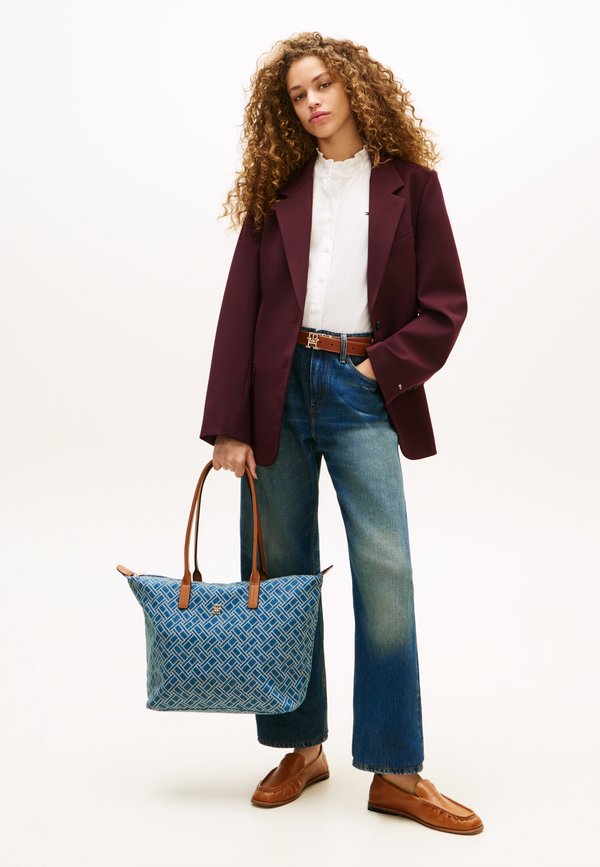 Tommy Hilfiger FLAG DENIM TOTE BAG - Tote bag - blue denim
