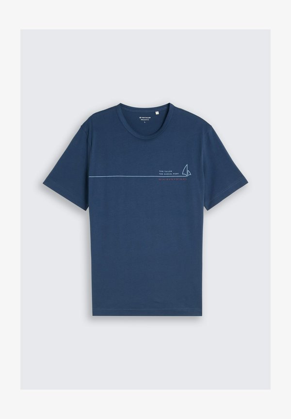 TOM TAILOR PRINTED T-SHIRT - Print T-shirt - dark duck blue