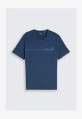 TOM TAILOR PRINTED T-SHIRT - Print T-shirt - dark duck blue