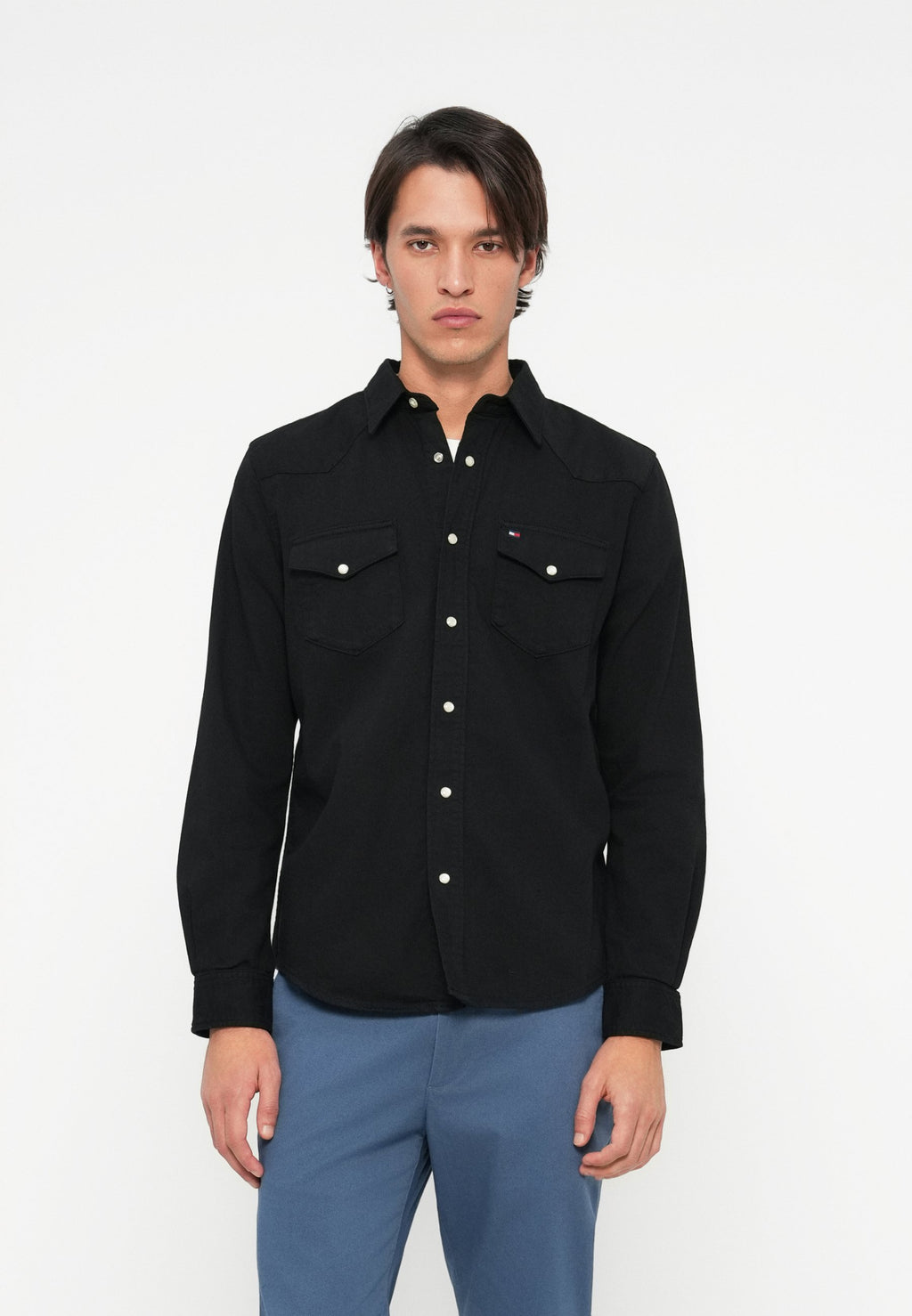 REGULAR FIT WASHED DENIM SHIRT Media 3