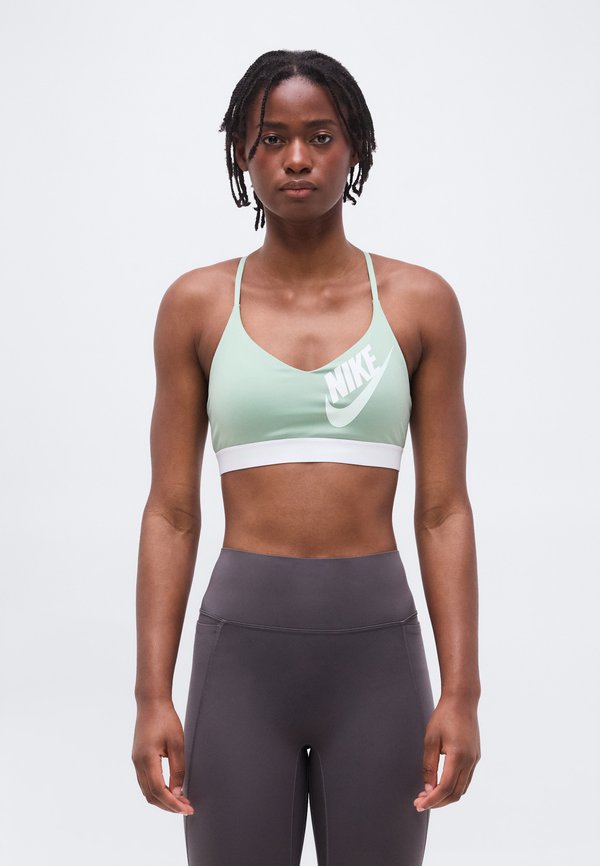 Nike Performance INDY LOGO BRA - Light support sports bra - steam/white/barely green