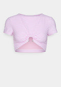 SORRENTO STRIPE SHORT SLEEVE RING CROP TOP Media 1