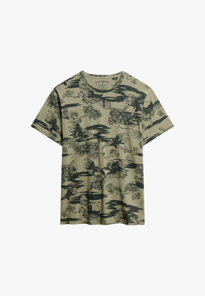 Superdry & Co CLASSIC ESSENTIAL - Print T-shirt - pine crane khaki
