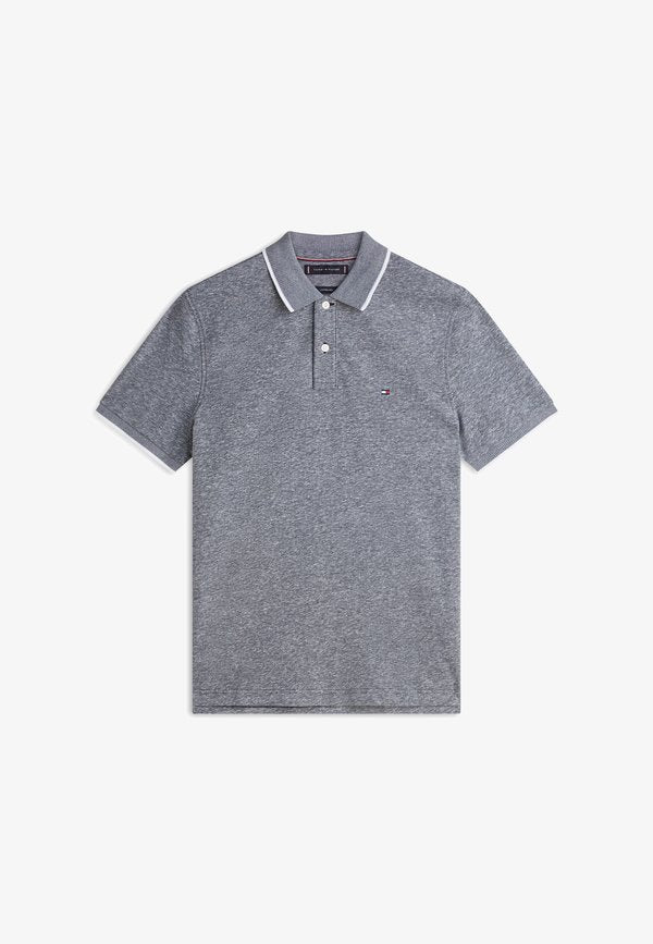 Tommy Hilfiger REGULAR FIT PIQUE POLO SHIRT WITH LINEN - Polo shirt - desert sky