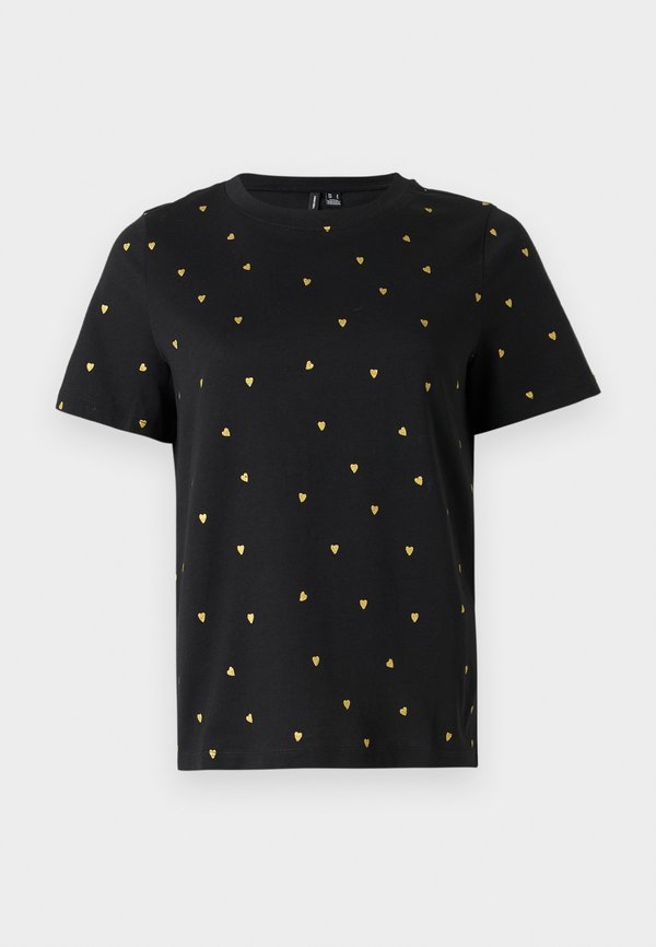 Vero Moda PAULINA DETAIL T SHIRT NOOS - Print T-shirt - black