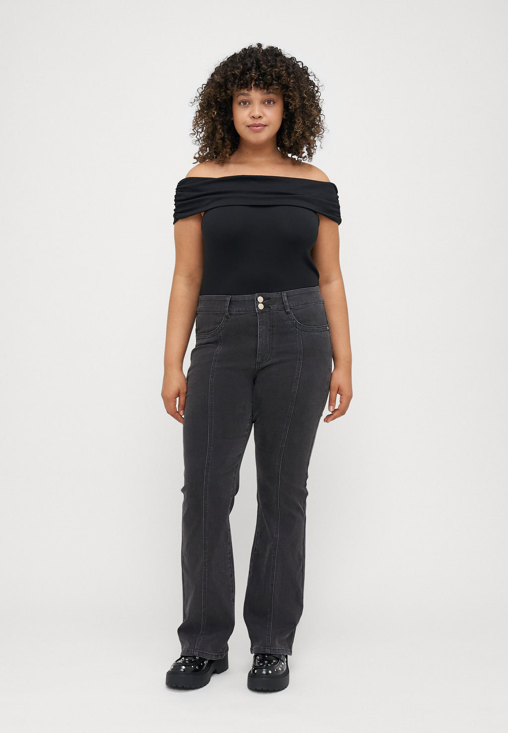 Flared fit CARSALLY Mid waist Media 2