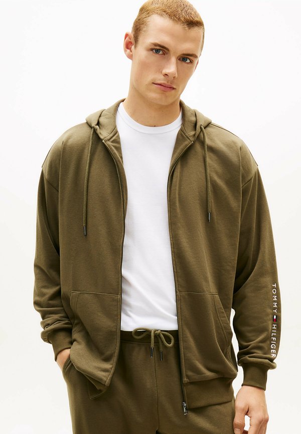 Tommy Hilfiger ORIGINAL ZIP-THRU LOUNGE  - Zip-up sweatshirt - platinum olive