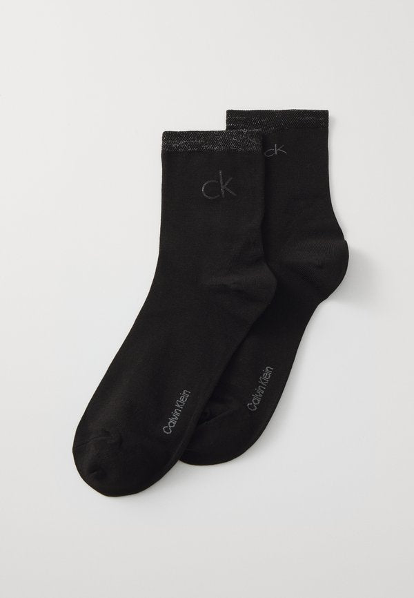 Calvin Klein Underwear WOMEN SHORT SHINY LOGO 2 PACK - Socks - black