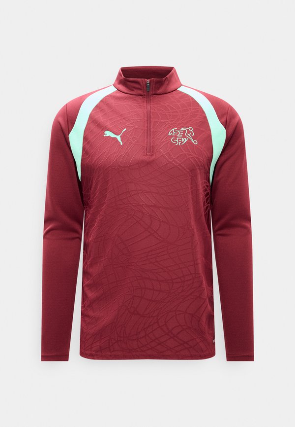 Puma SWITZERLAND SFV TRAINING 1/4 ZIP TOP - National team wear - team regal red/green glimmer