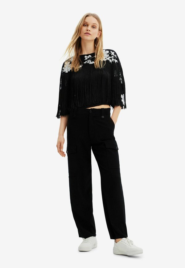 Desigual FRINGED EMBROIDERED BLOUSE