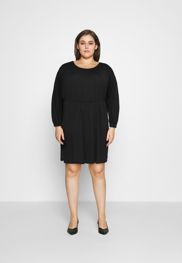 NU-IN BOAT NECK BALLOON SLEEVE SKATER DRESS