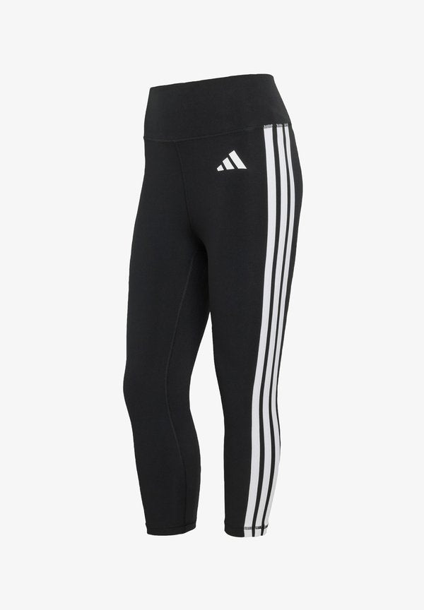 adidas Performance OPTIME ESSENTIALS WORKOUT 3 STRIPES 3/4 - 3/4 sports trousers - black/white