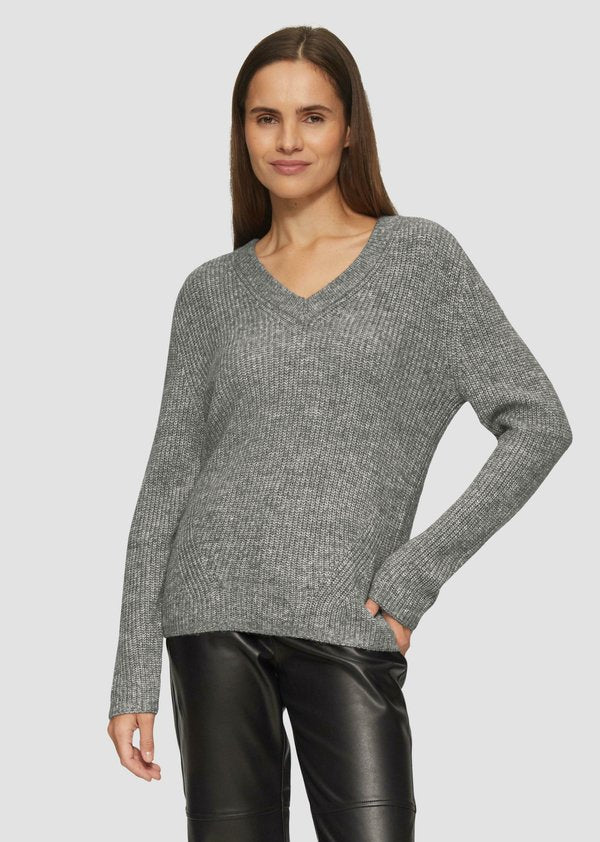 s.Oliver MIT V NECK - Jumper - graphit