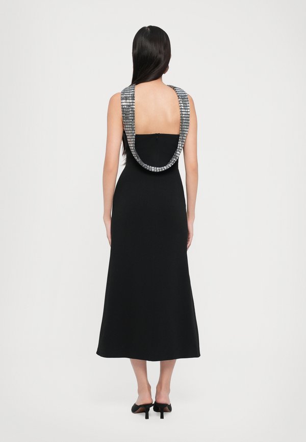 David Koma CRYSTAL RHINESTONE BACK DETAIL MIDI DRESS