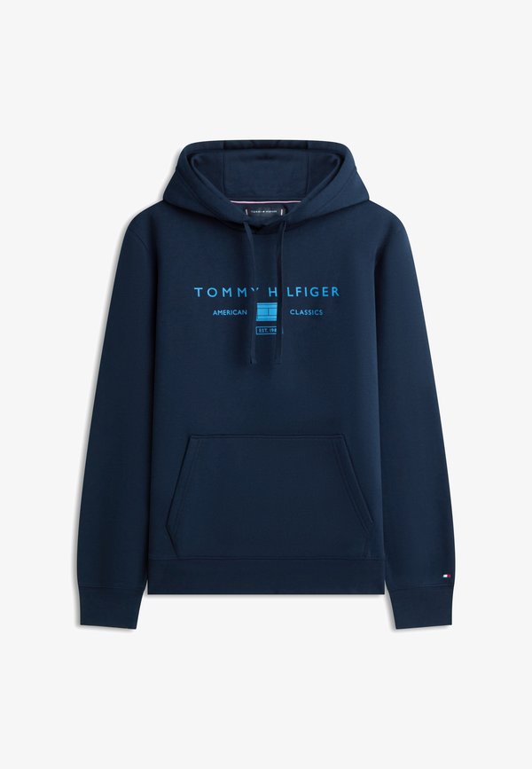 Tommy Hilfiger LOGO TERRY DRAWSTRING HOODY - Hoodie - desert sky