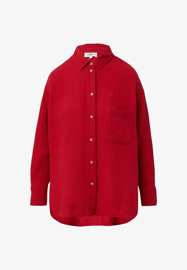 s.Oliver Button-down blouse - mohnrot