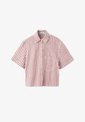 Mango ADULT - Button-down blouse - bordeaux white