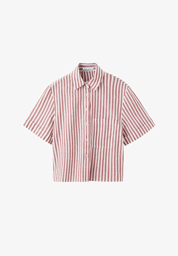 Mango ADULT - Button-down blouse - bordeaux white