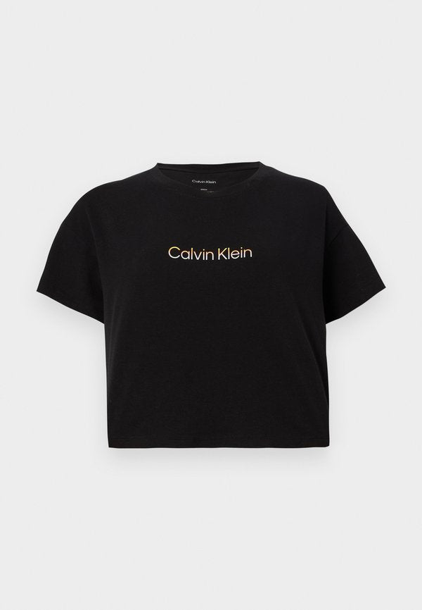 Calvin Klein Underwear BOXY CROP PRIDE TEE  - Pyjama top - black
