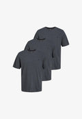 Jack & Jones 3 PACK - Basic T-shirt - dark grey melange