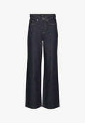 Vero Moda Wide-fit VMTESSA High rise Wide Leg Fit - Wide Leg - dark blue denim detail rinse