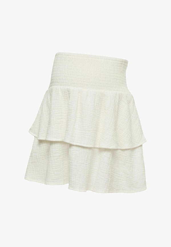 Vero Moda Mid waist Short - A-line skirt - snow white