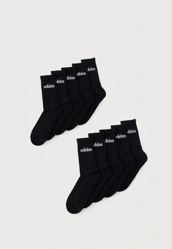 adidas Performance LINEAR CUSHIONED CREW SOCK 10 PAIR PACK - Socks - black/white