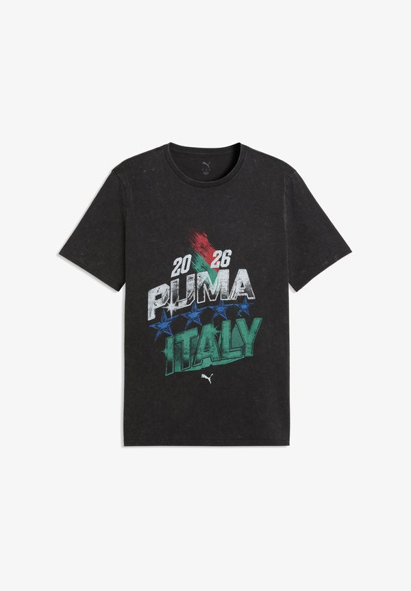 Puma FANPACK 90S TEE ITALY - Print T-shirt - puma black-sport green