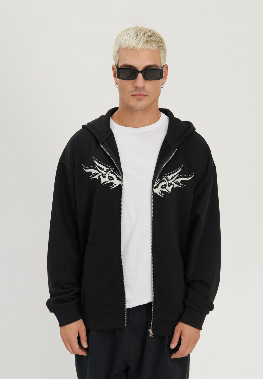 YOURTURN UNISEX RELAXED FIT ZIP-UP HOODIE