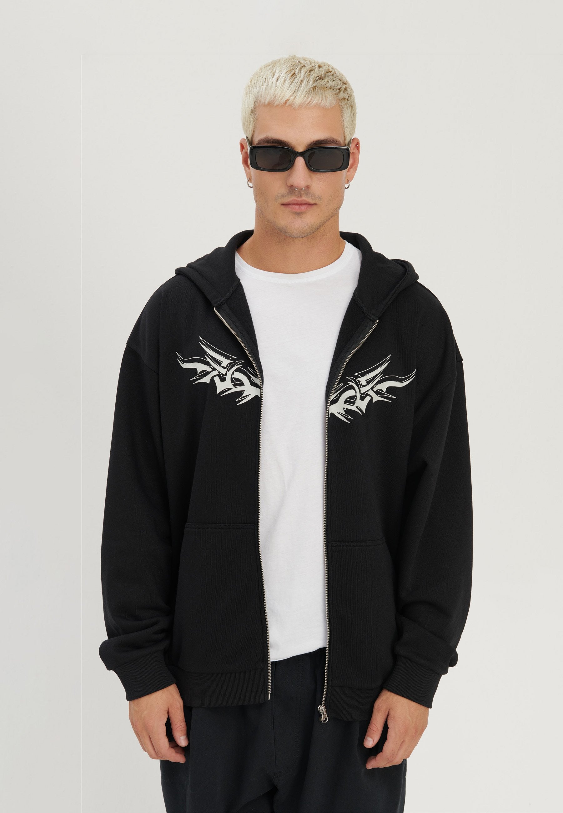 YOURTURN UNISEX RELAXED FIT ZIP-UP HOODIE