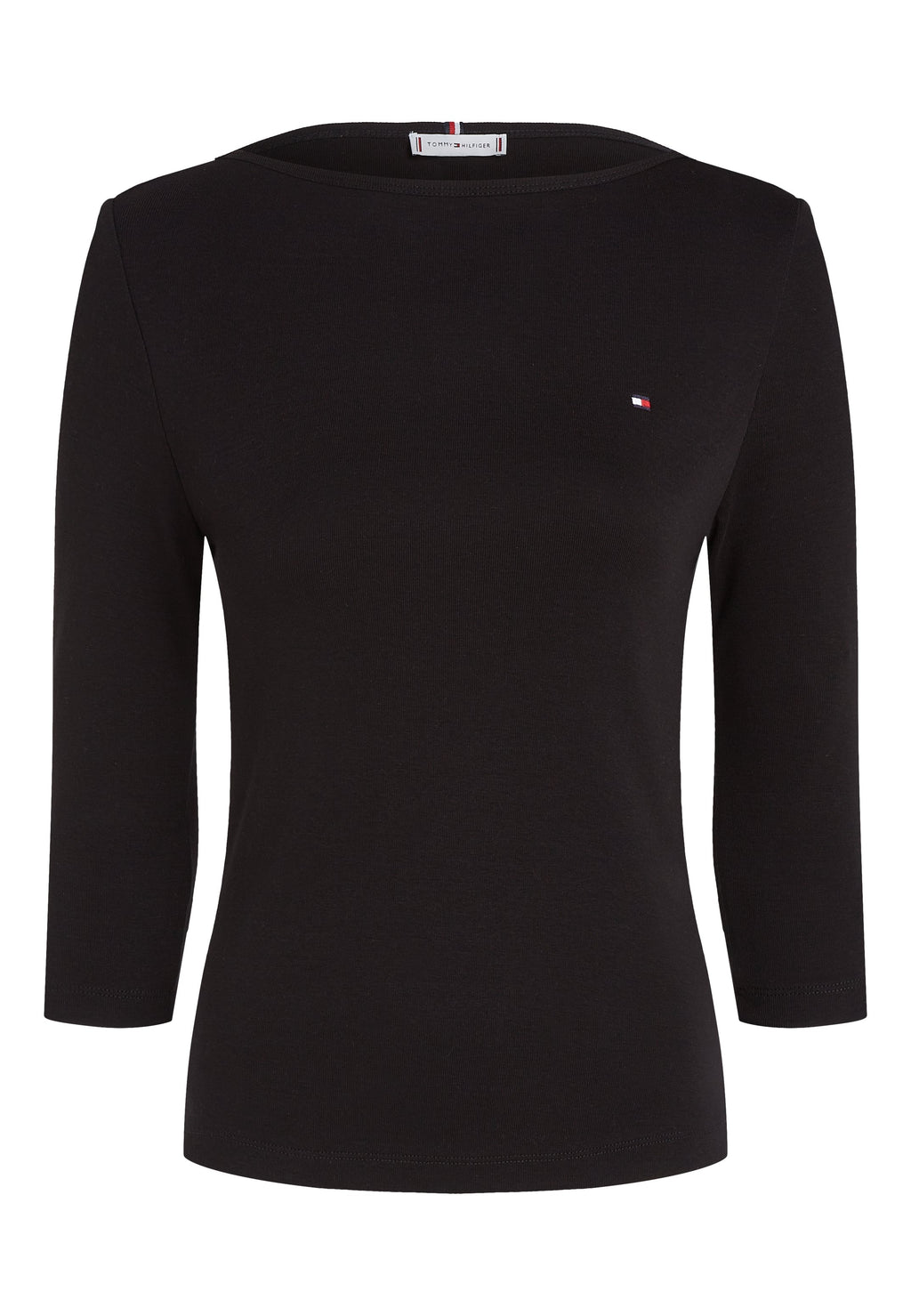 BOAT NECK THREE-QUARTER SLEEVE T-SHIRT Media 1