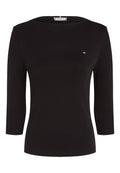 BOAT NECK THREE-QUARTER SLEEVE T-SHIRT Media 1