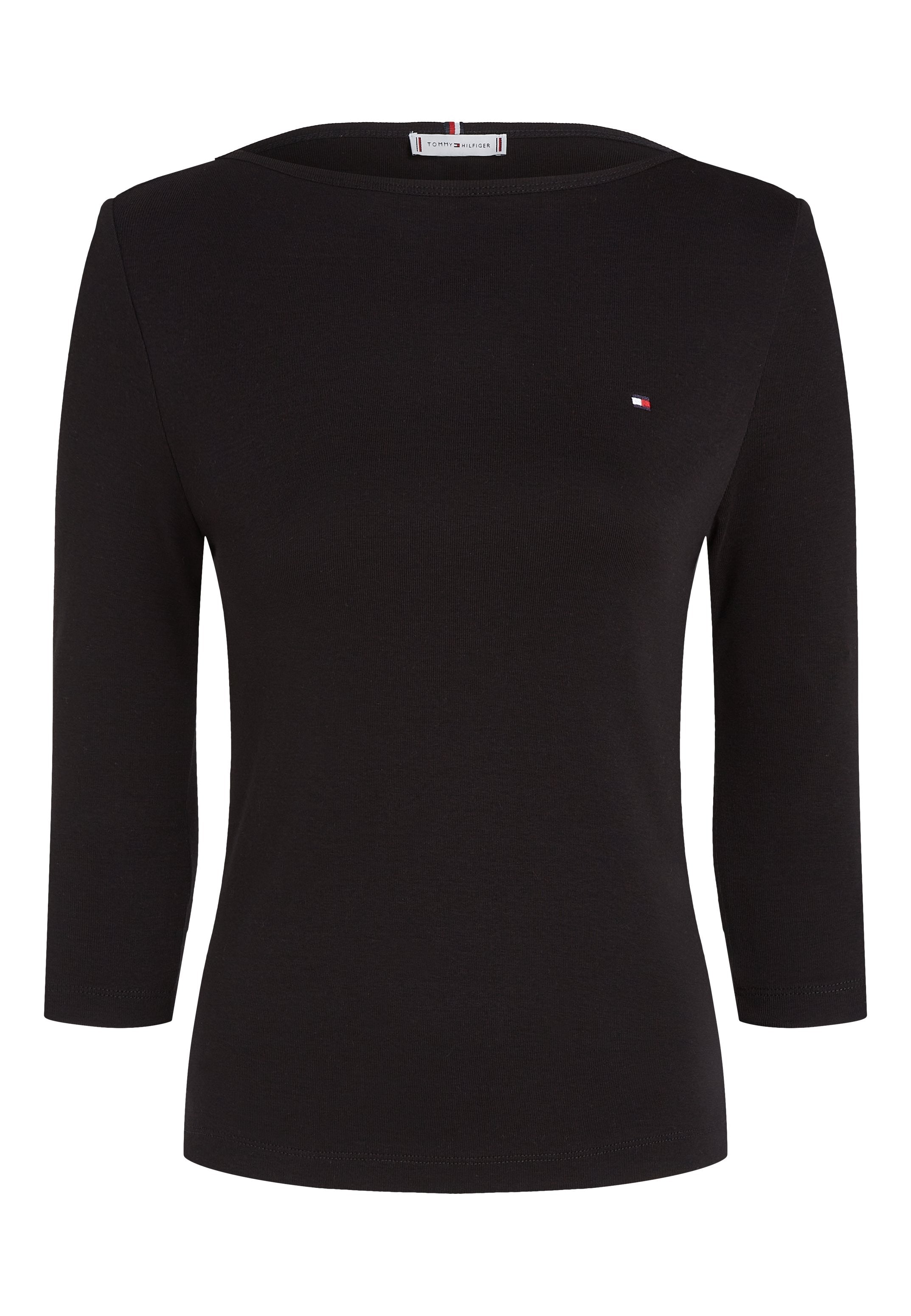 BOAT NECK THREE-QUARTER SLEEVE T-SHIRT Media 1