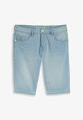 TOM TAILOR TTJOSH REGULAR SLIM FIT - Denim shorts - light stone bright blue denim