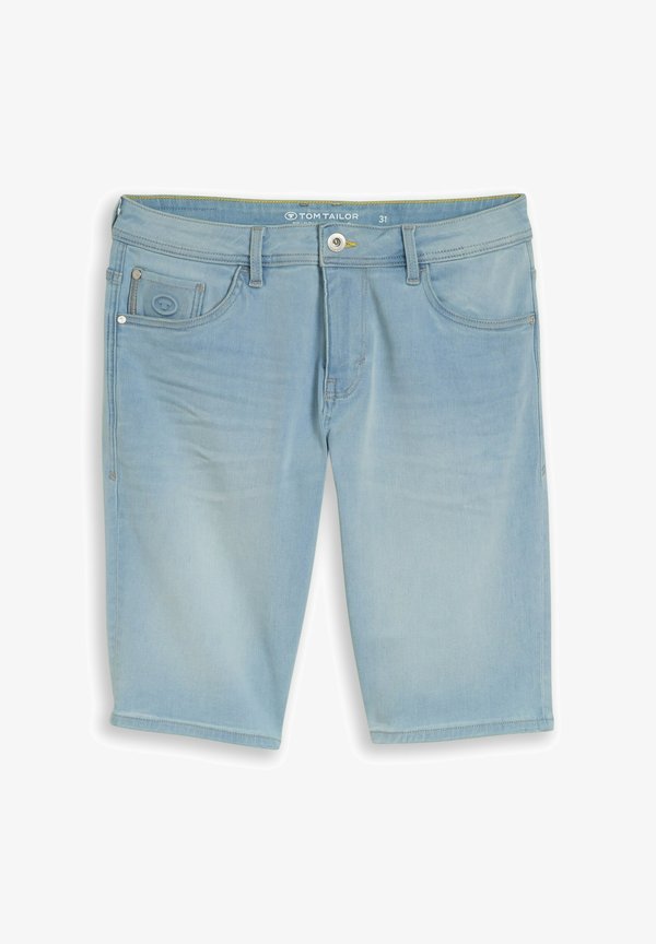 TOM TAILOR TTJOSH REGULAR SLIM FIT - Denim shorts - light stone bright blue denim